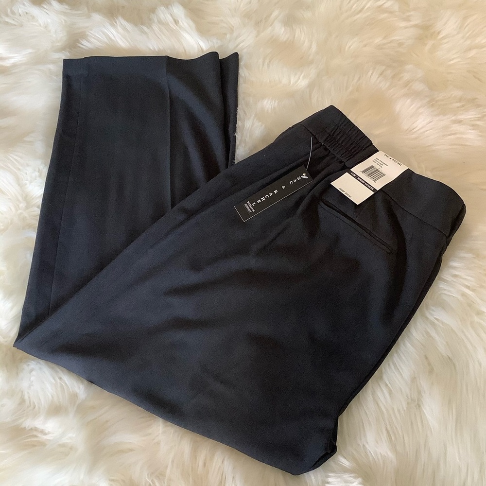 Zac &‎ Rachel Gray Pants Women Size 18 Short Stretch Waist Straight Leg NWT $60